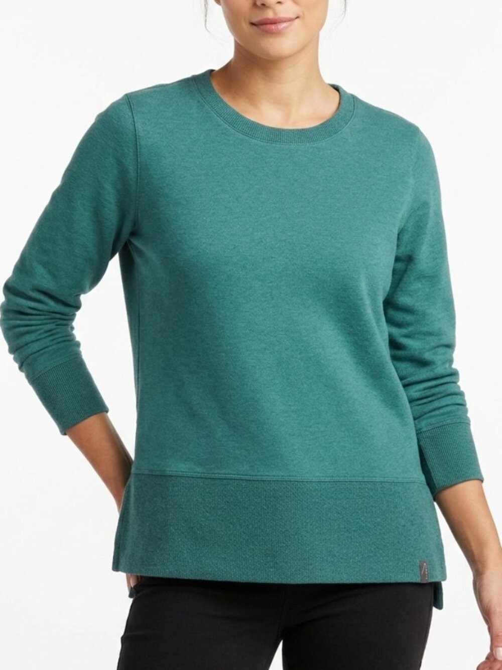 Relaxed Teal L.L. Bean Cozy Cotton Crewneck Sweatshirt‎ Size S Petite